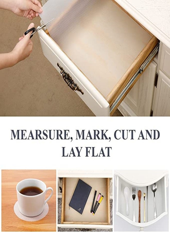 إيلاستبرو حصيرة/ورقة إيلاست برو (45 سم × 3 م) بيضاء لامعة مانعة للانزلاق من مادة EVA للثلاجة والمطبخ والأدراج وبطانة الرفوف، (نسيج نقاط دائرية بيضاء لامعة) - Image 3